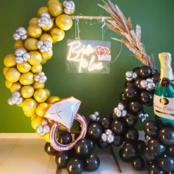 Black & Golden Bride To Be Decor