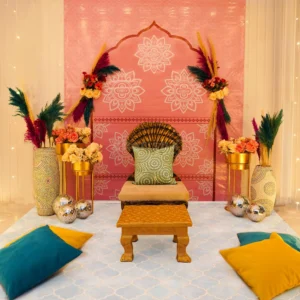 Boho Theme Mehendi and Haldi Decor