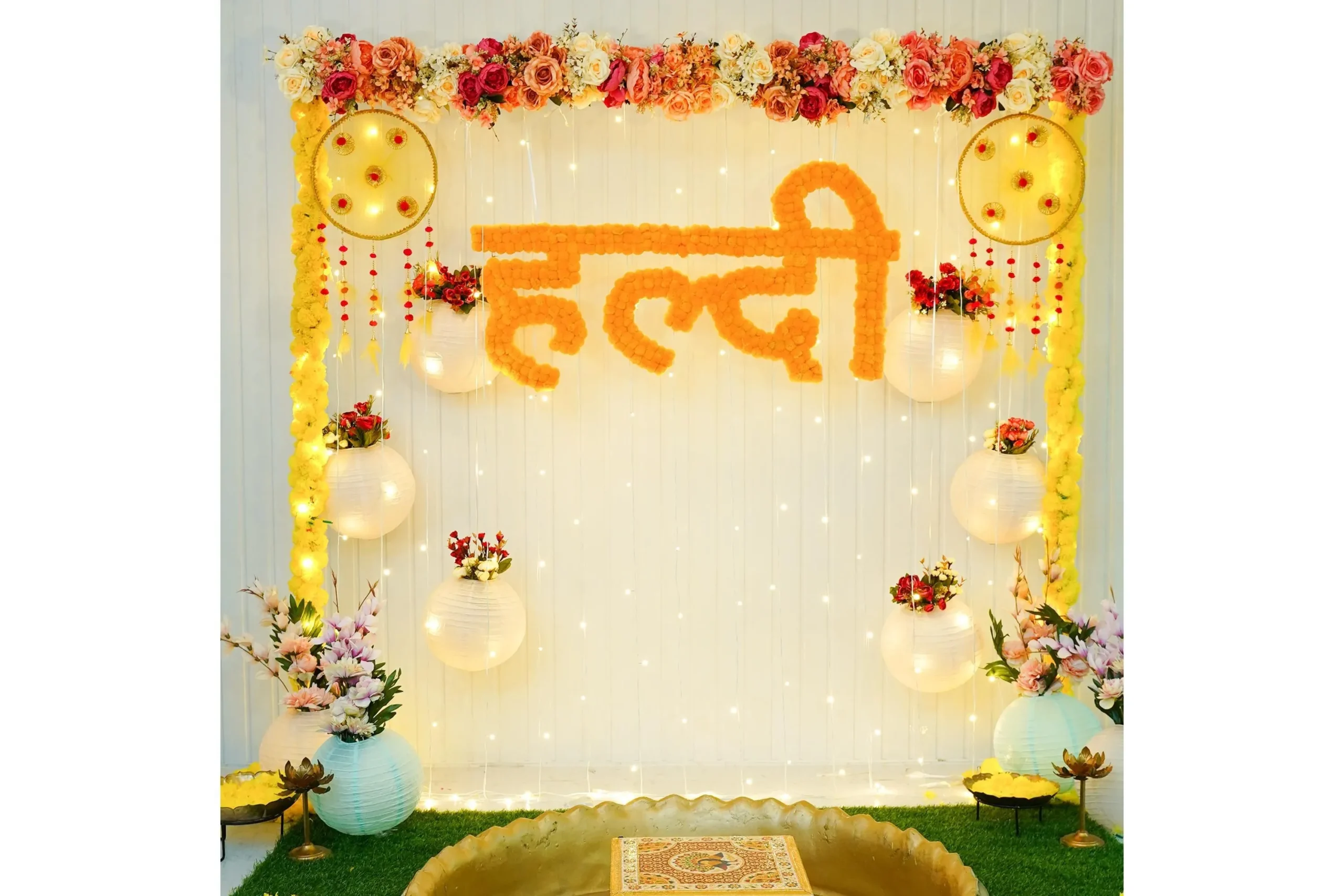 Floral Haldi Backdrop