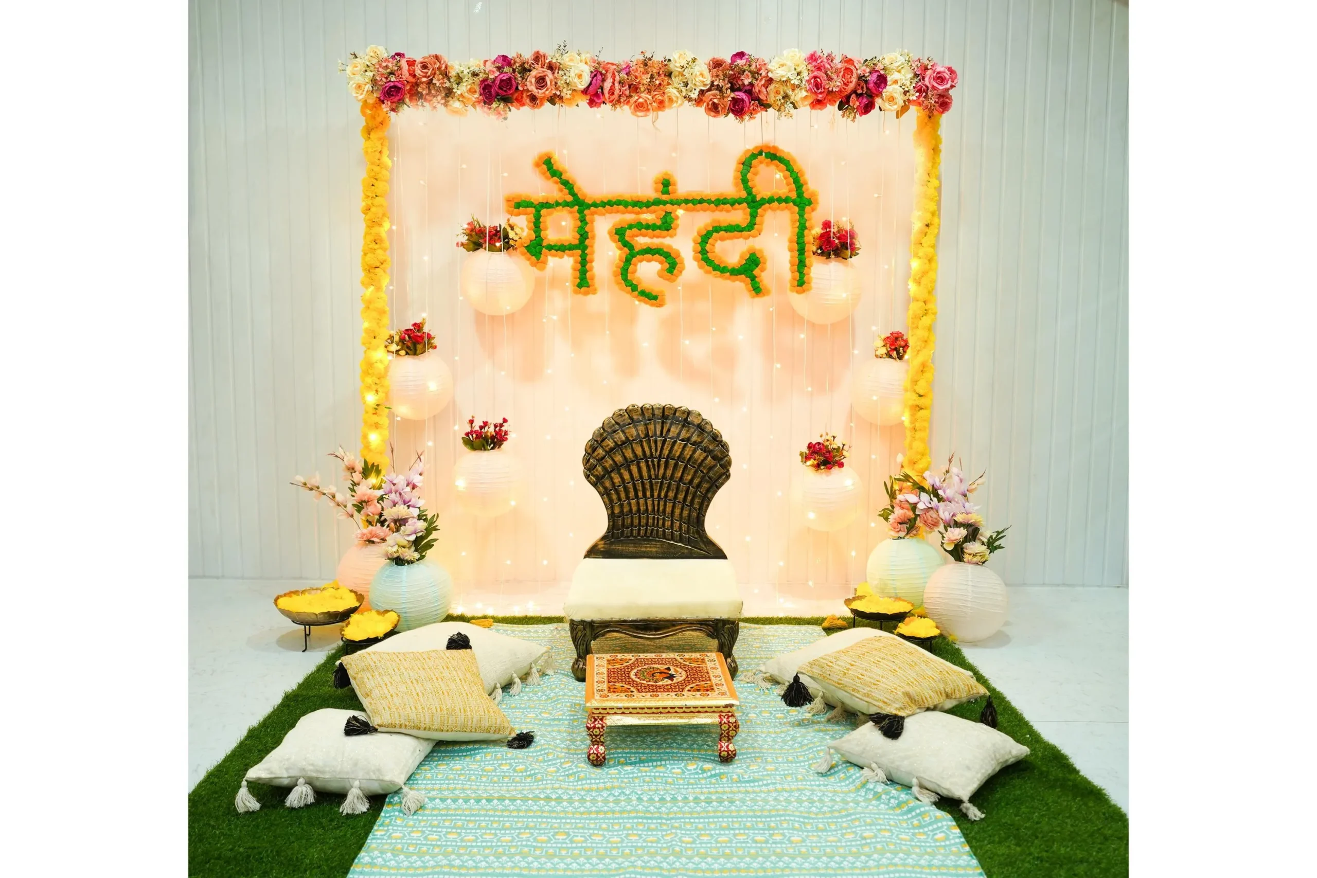 Floral Mehndi Backdrop