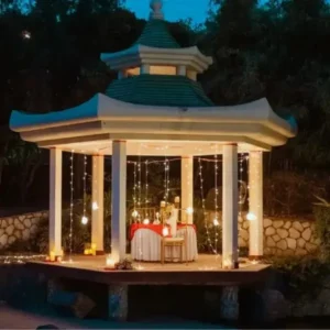 Gazebo Dining by the Waterfall