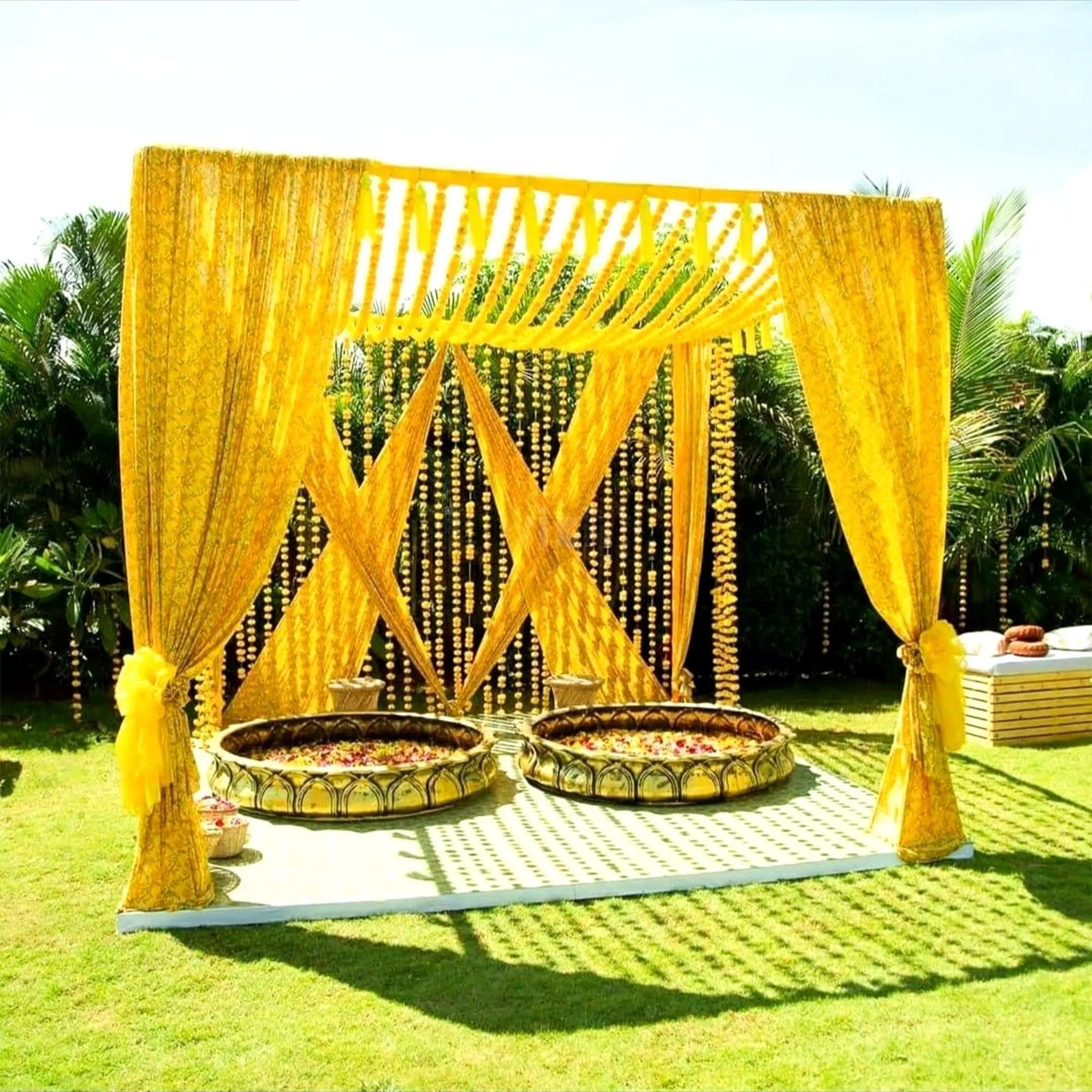 Marigold Mandap for Haldi Decor