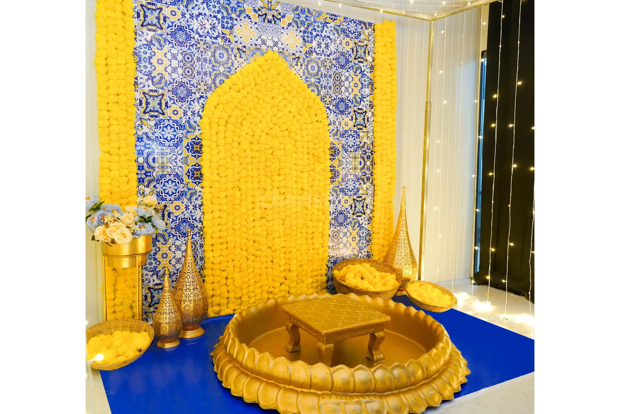 Mediterranean Theme Haldi Decor