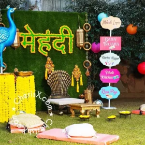 Peacock Theme Mehndi Decor
