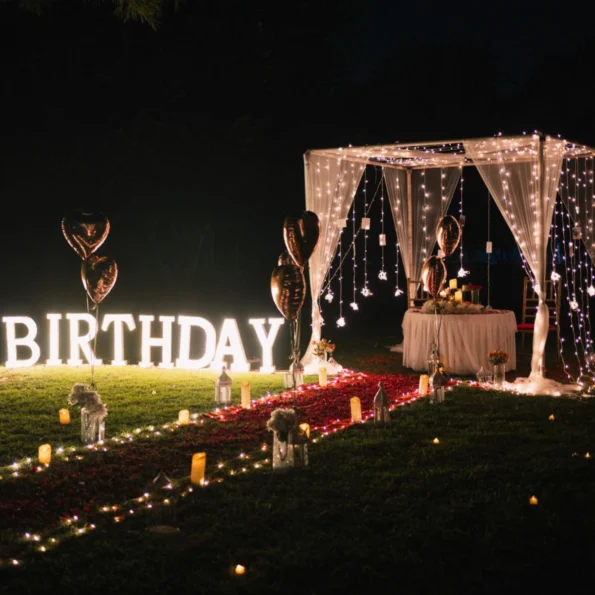 Private Birthday Cabana Dining in Garden