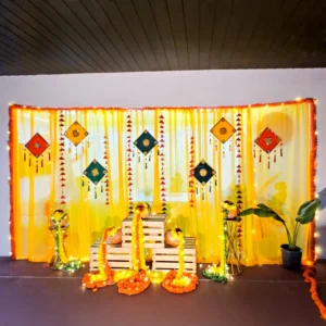 Saffron Serenity Haldi Decor