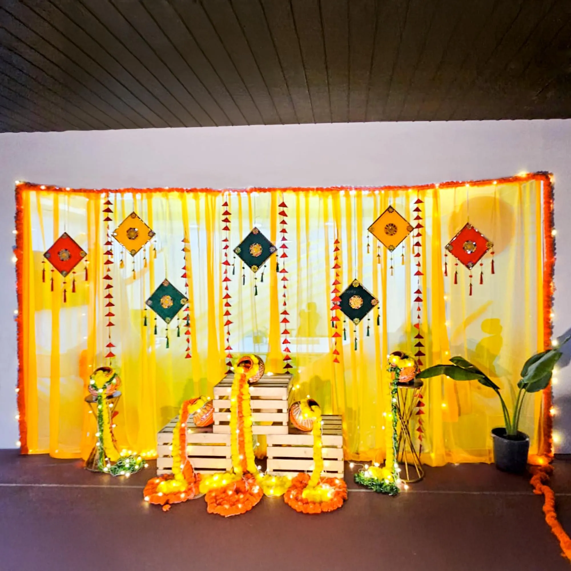 Saffron Serenity Haldi Decor